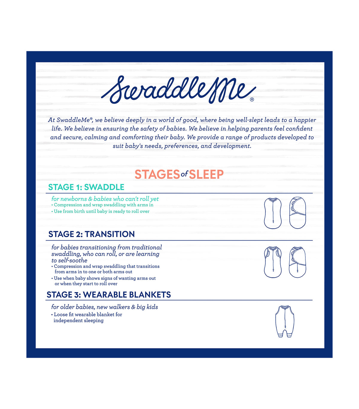 SwaddleMe® Easy Change® Swaddle Shooting Stars Small