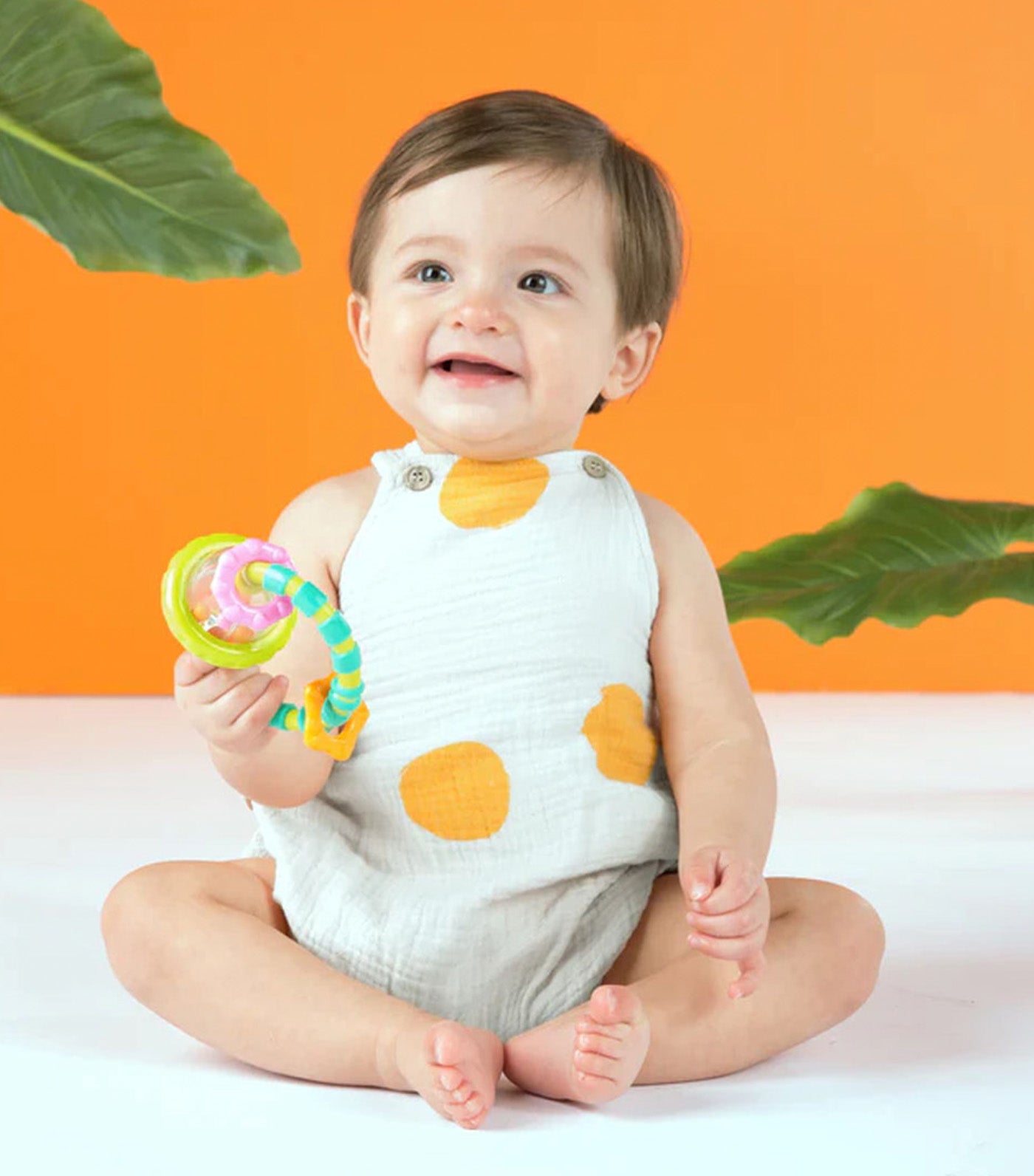 Bright Starts Grab & Spin Rattle and Teether Toy