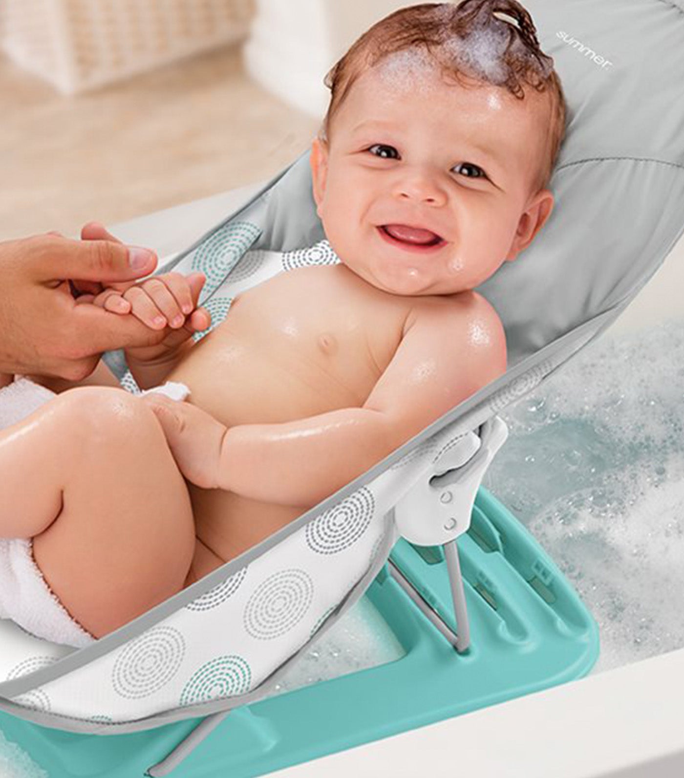 Deluxe Baby Bather Dashed Dots