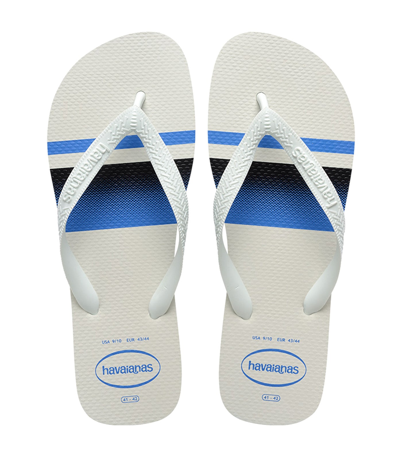 Top Basic Flip Flops White/White/Blue