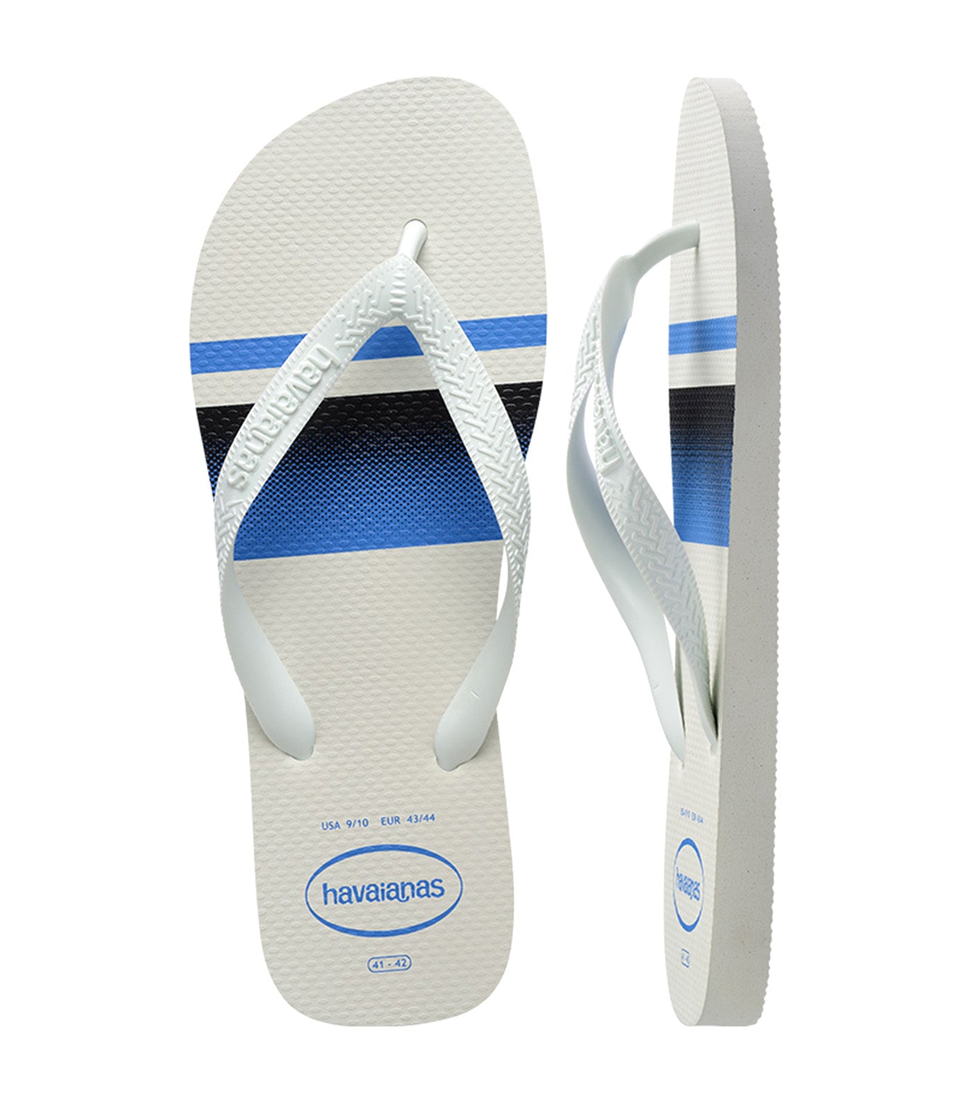 Top Basic Flip Flops White/White/Blue