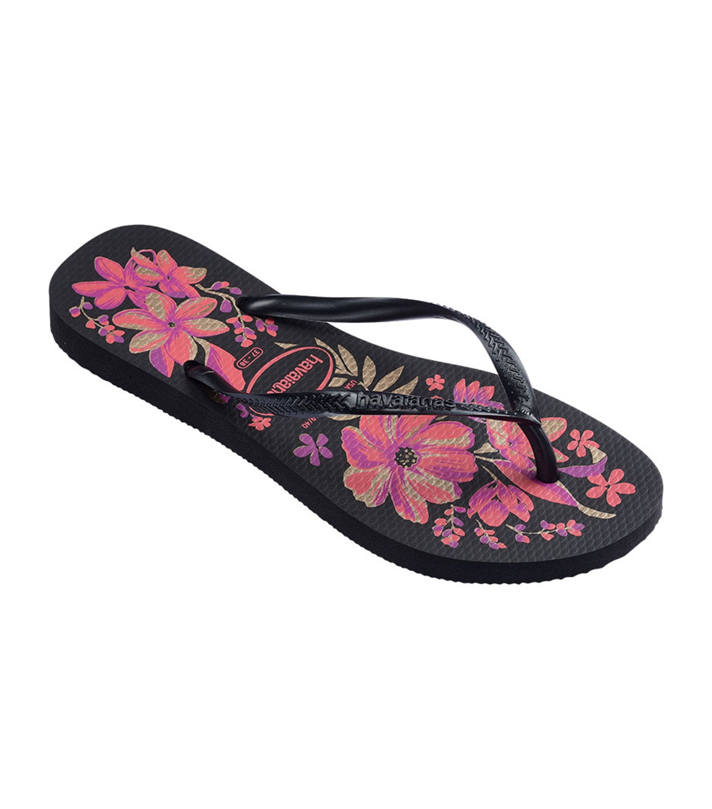 Slim Organic Flip Flops Black/Grey/Gold