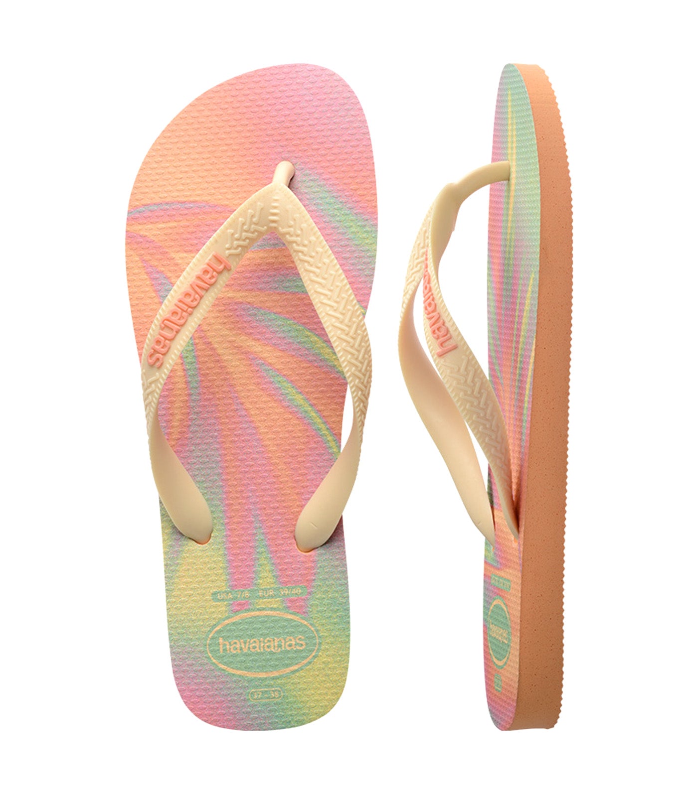 Havaianas Kids Top Fashion Flip Flops Peach Pink