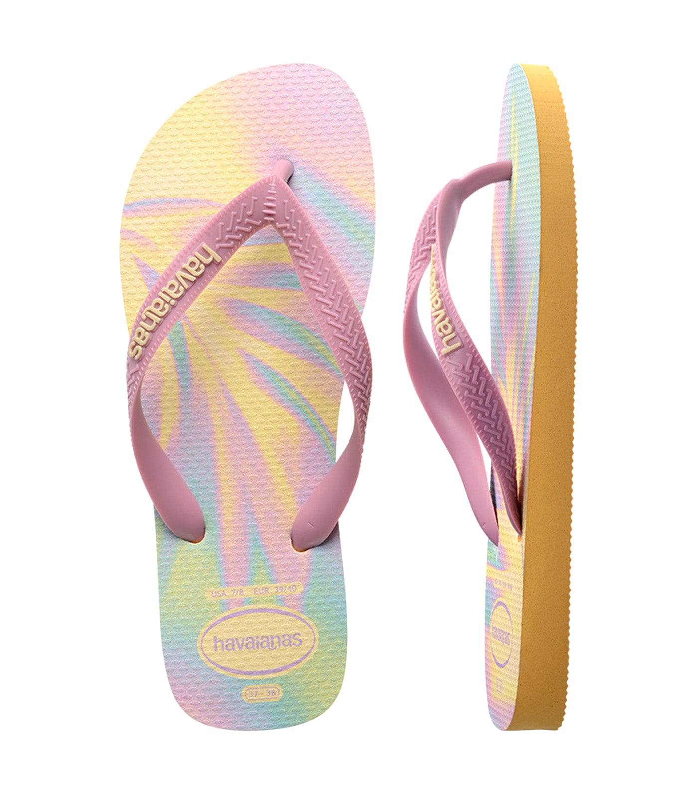 Havaianas Kids Top Fashion Flip Flops Caja Yellow
