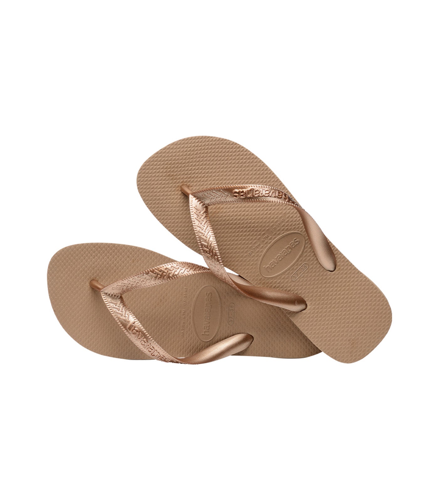 Top Tiras Flip Flops Rose Gold