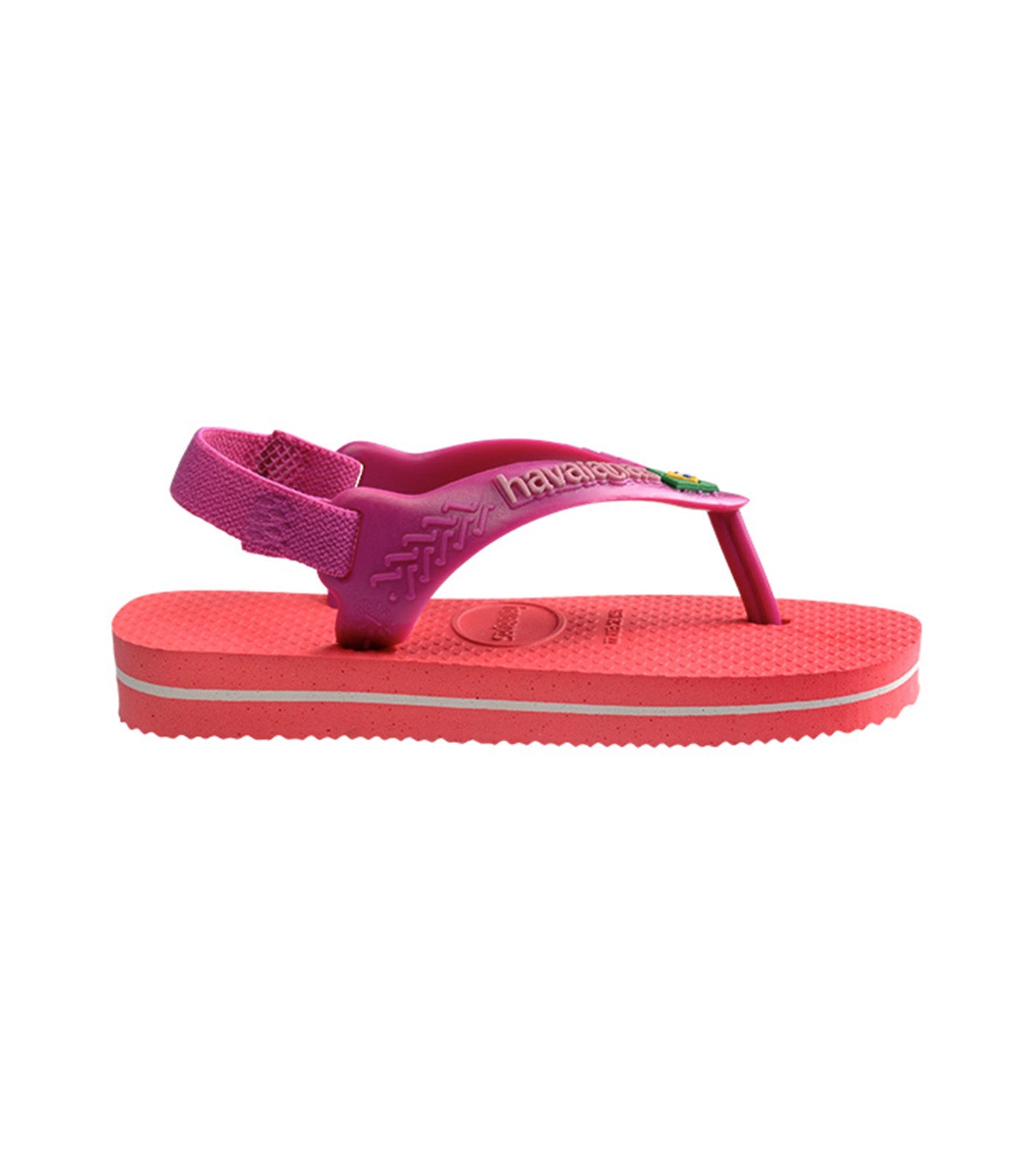 Baby Brasil Logo Flip Flops Coral/Pink