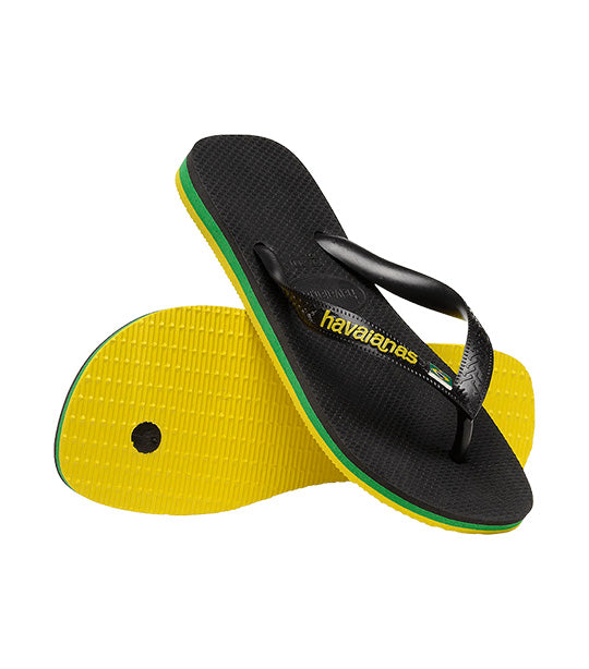 Brazil Layers 2 Flip Flops Black