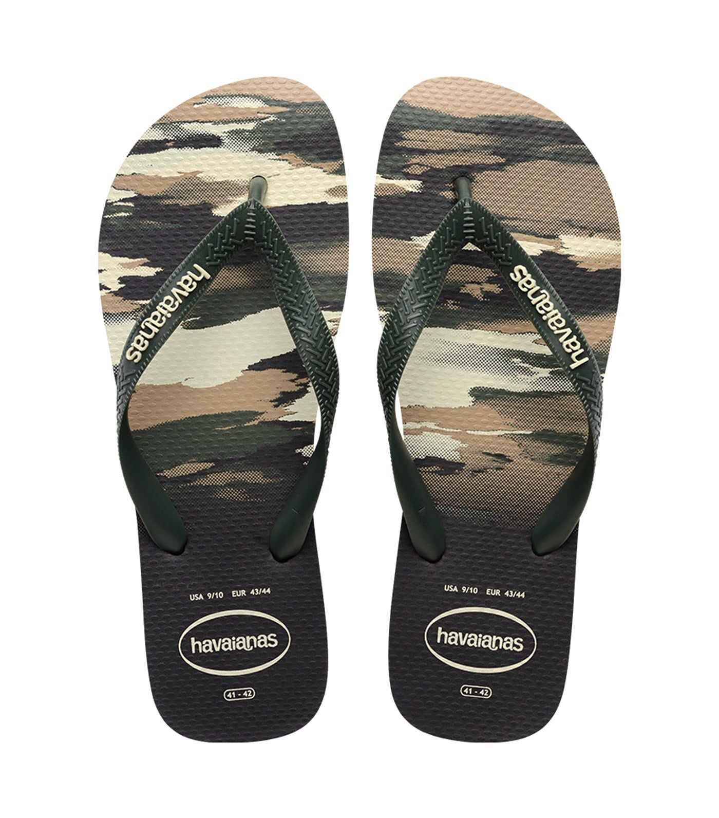 Top Camu Flip Flops Black/Green Olive