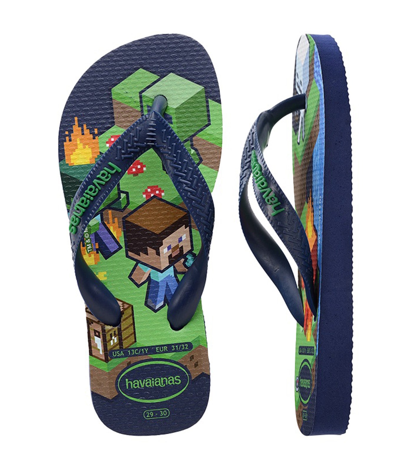 Havaianas Top Minecraft Flip Flops Navy Blue