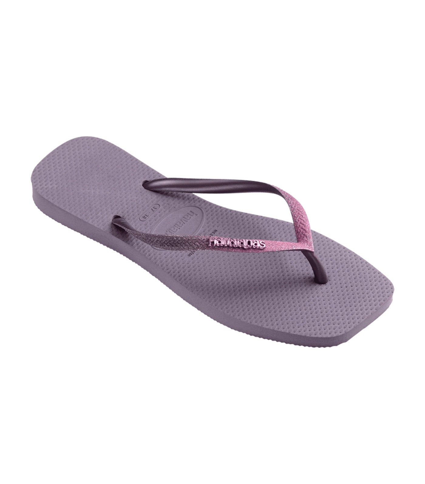 Slim Square Glitter Flip Flops Malve