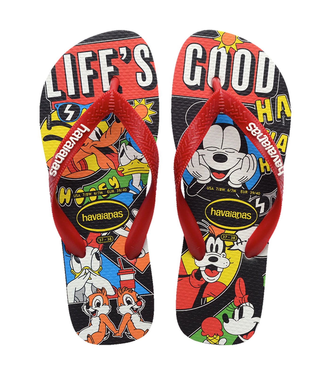 Top Disney Classics Flip Flops White/Red Apache