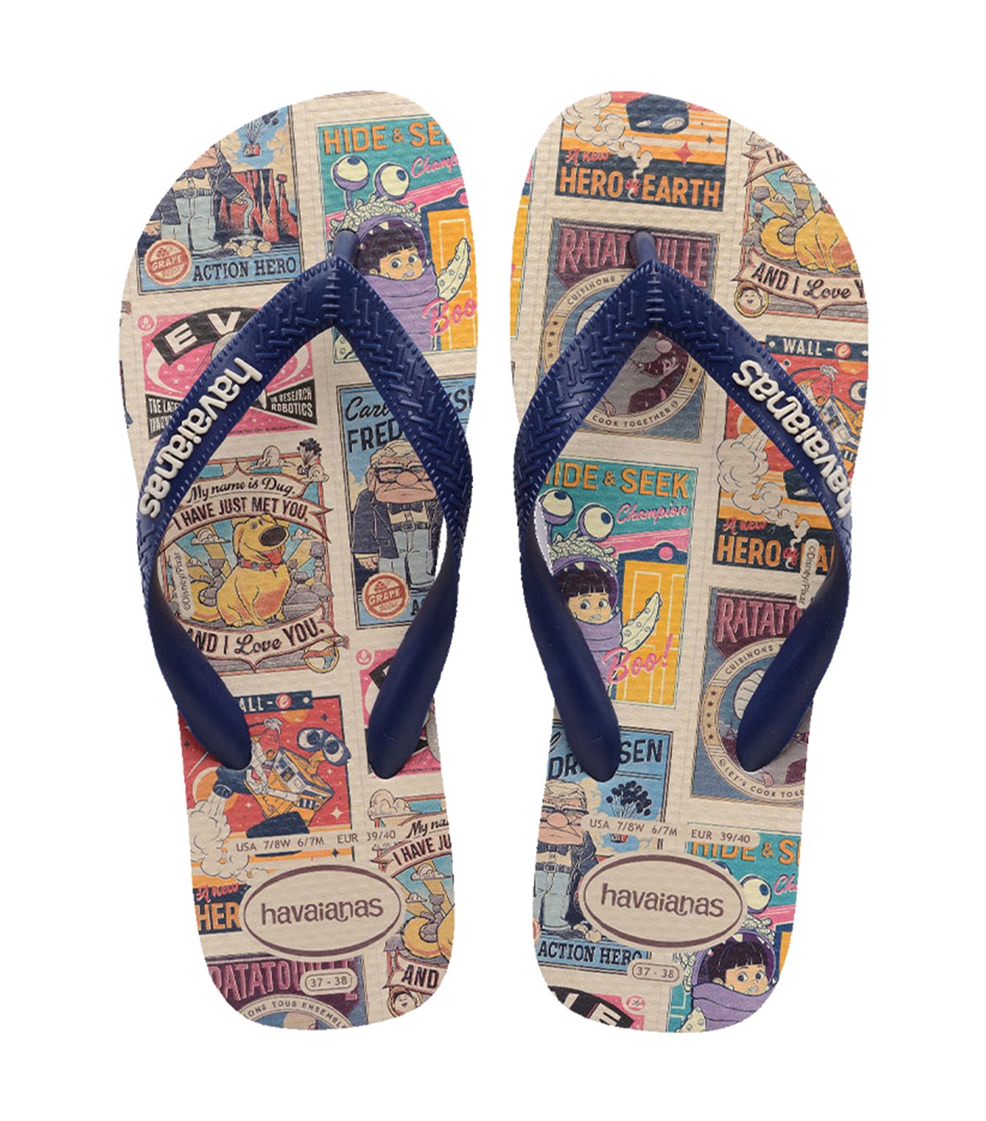 Top Disney Classics Flip Flops Beige/Navy Blue