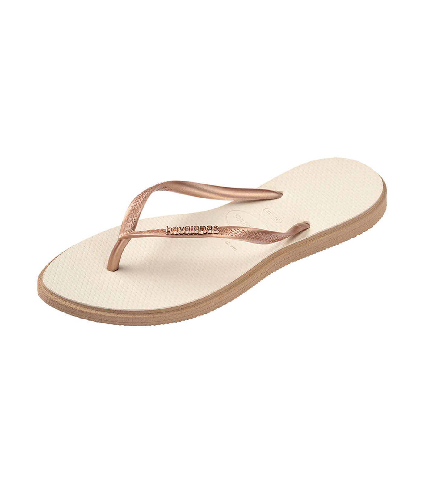 Havaianas Slim Point Flip Flops Rose Gold/Straw Beige