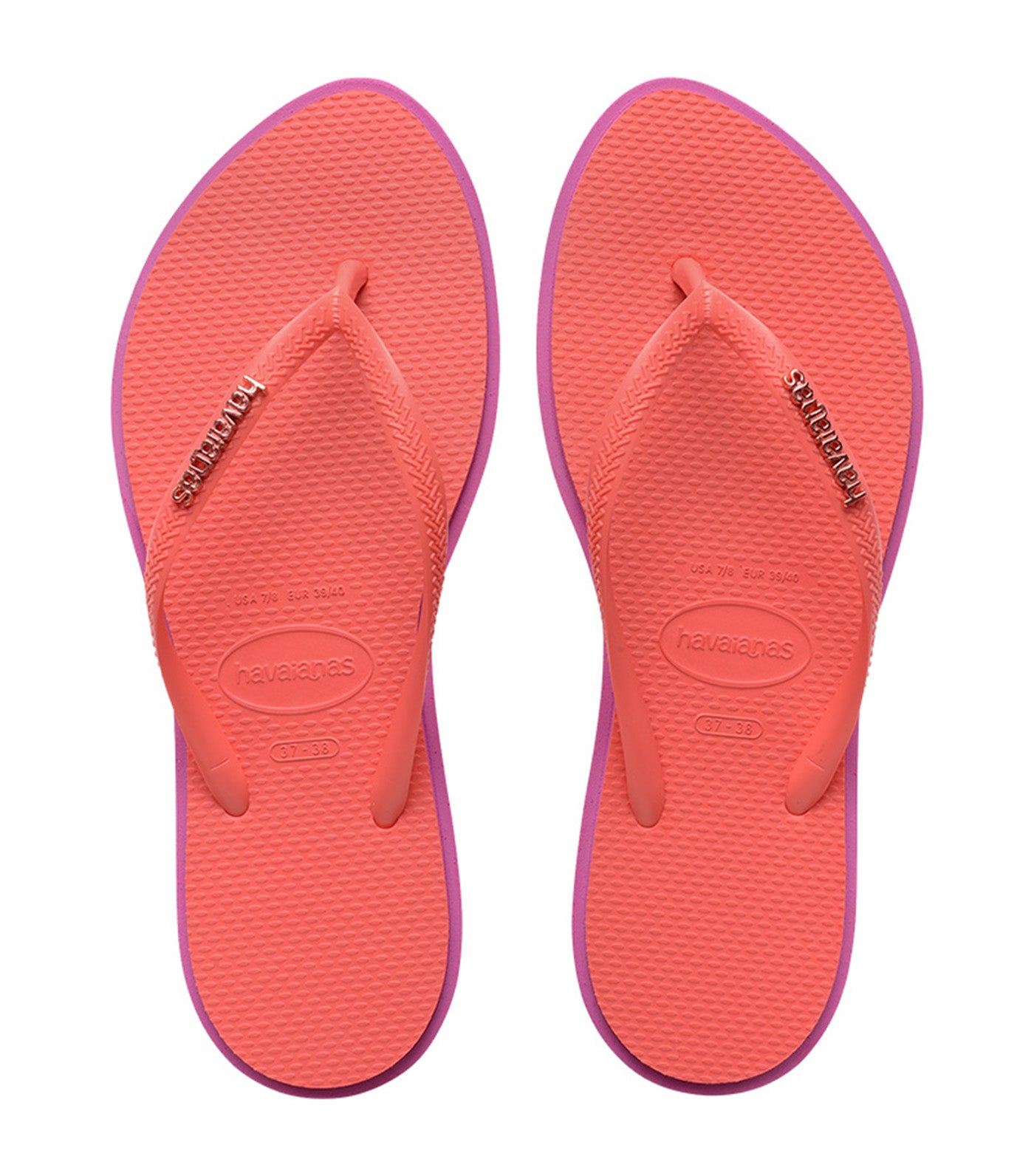 Havaianas Slim Point Flip Flops Rose Gum/Tropical Coral