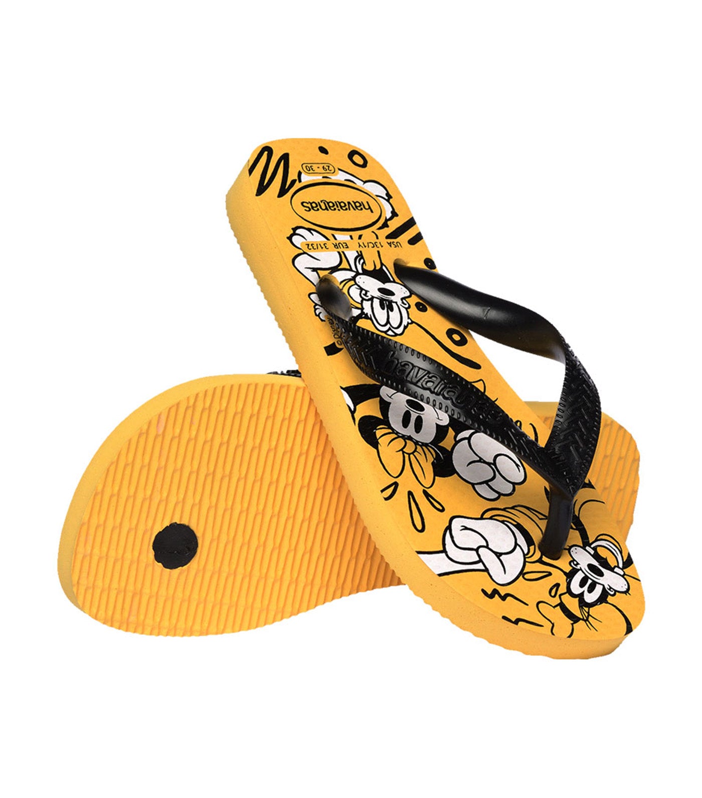 Kids Disney Flip Flops Yellow