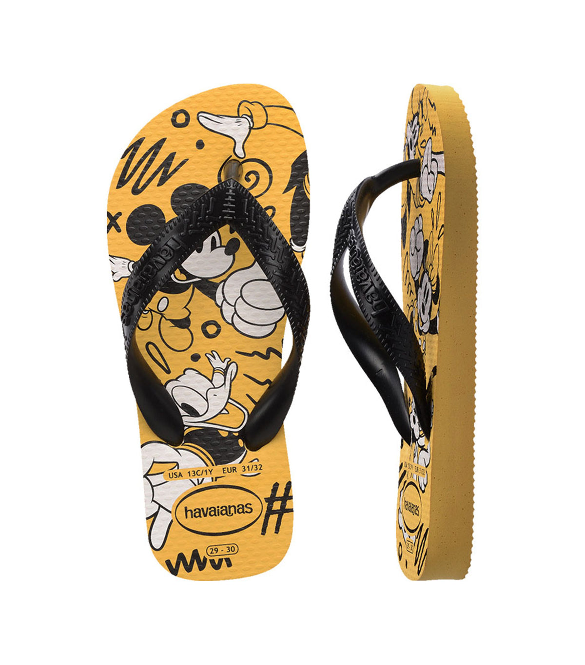 Kids Disney Flip Flops Yellow