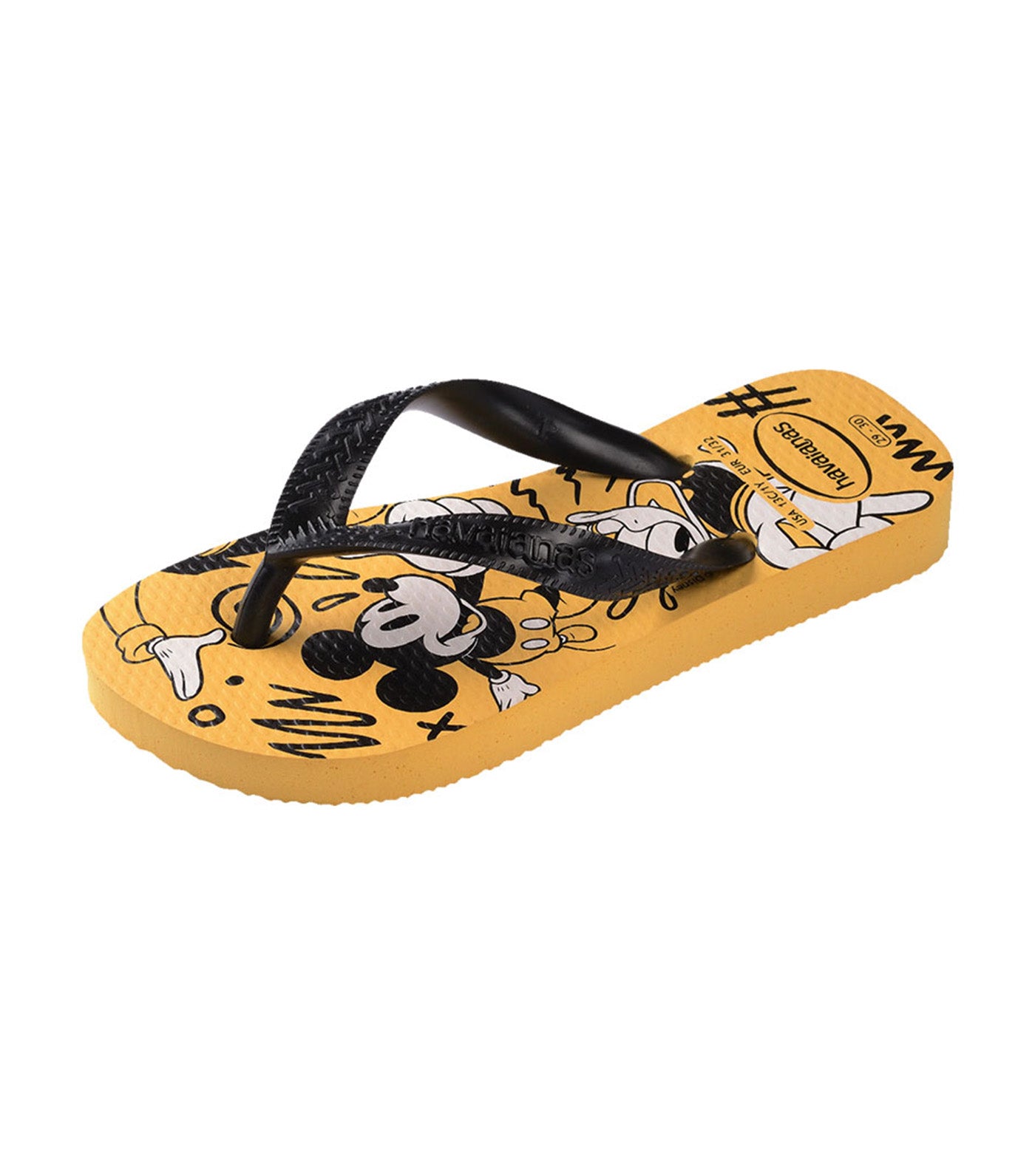 Kids Disney Flip Flops Yellow