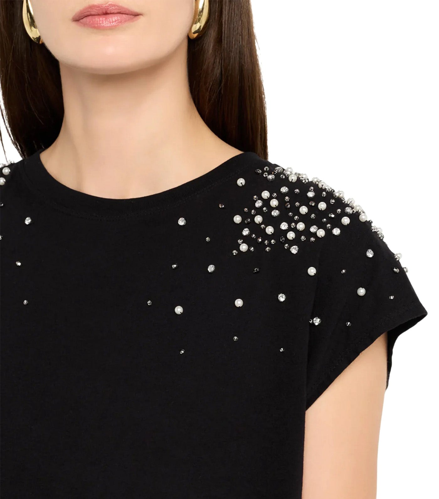 Amelia Embellished Top Black