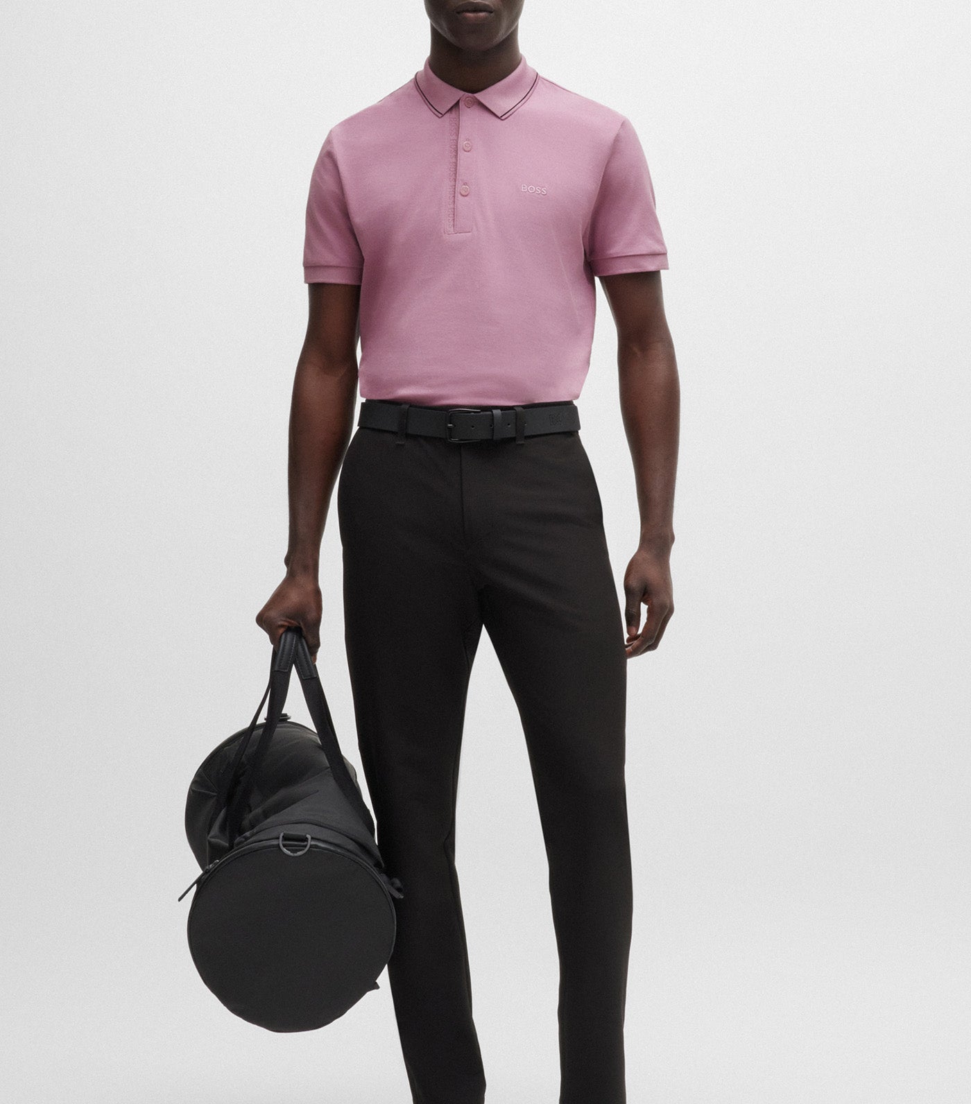 Cotton-Piqué Slim-Fit Polo Shirt with Tonal Logo Light/Pastel Purple