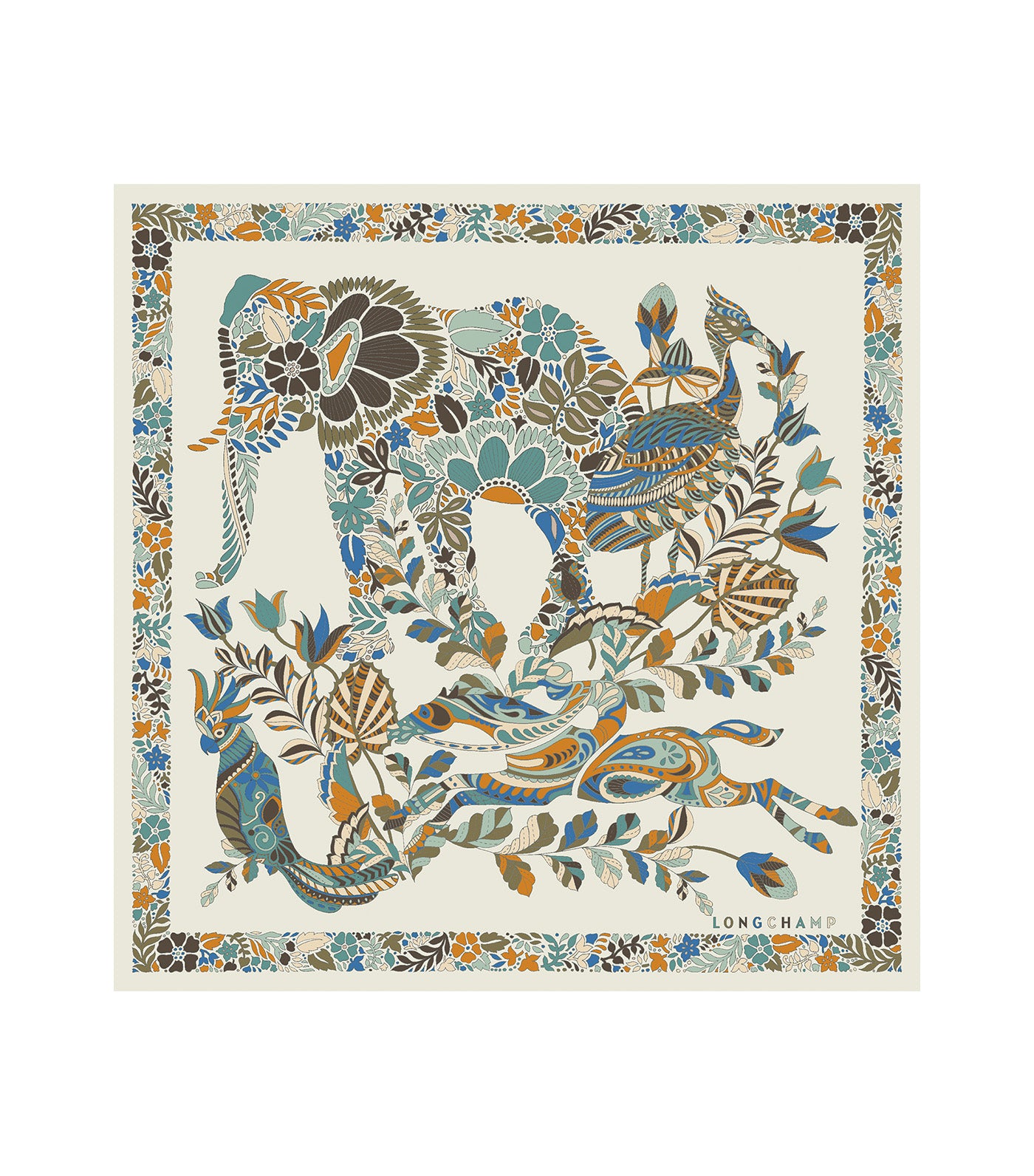 Forêt Longchamp Silk Scarf 50