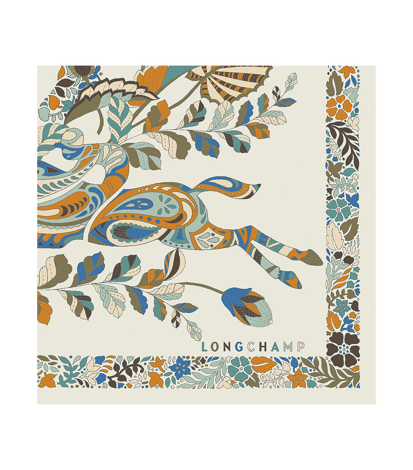Forêt Longchamp Silk Scarf 50