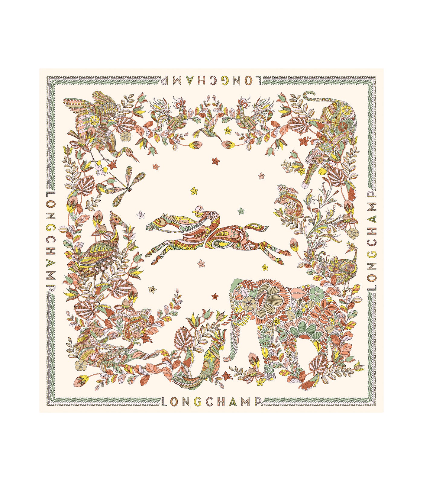 Forêt Longchamp Silk Scarf 90