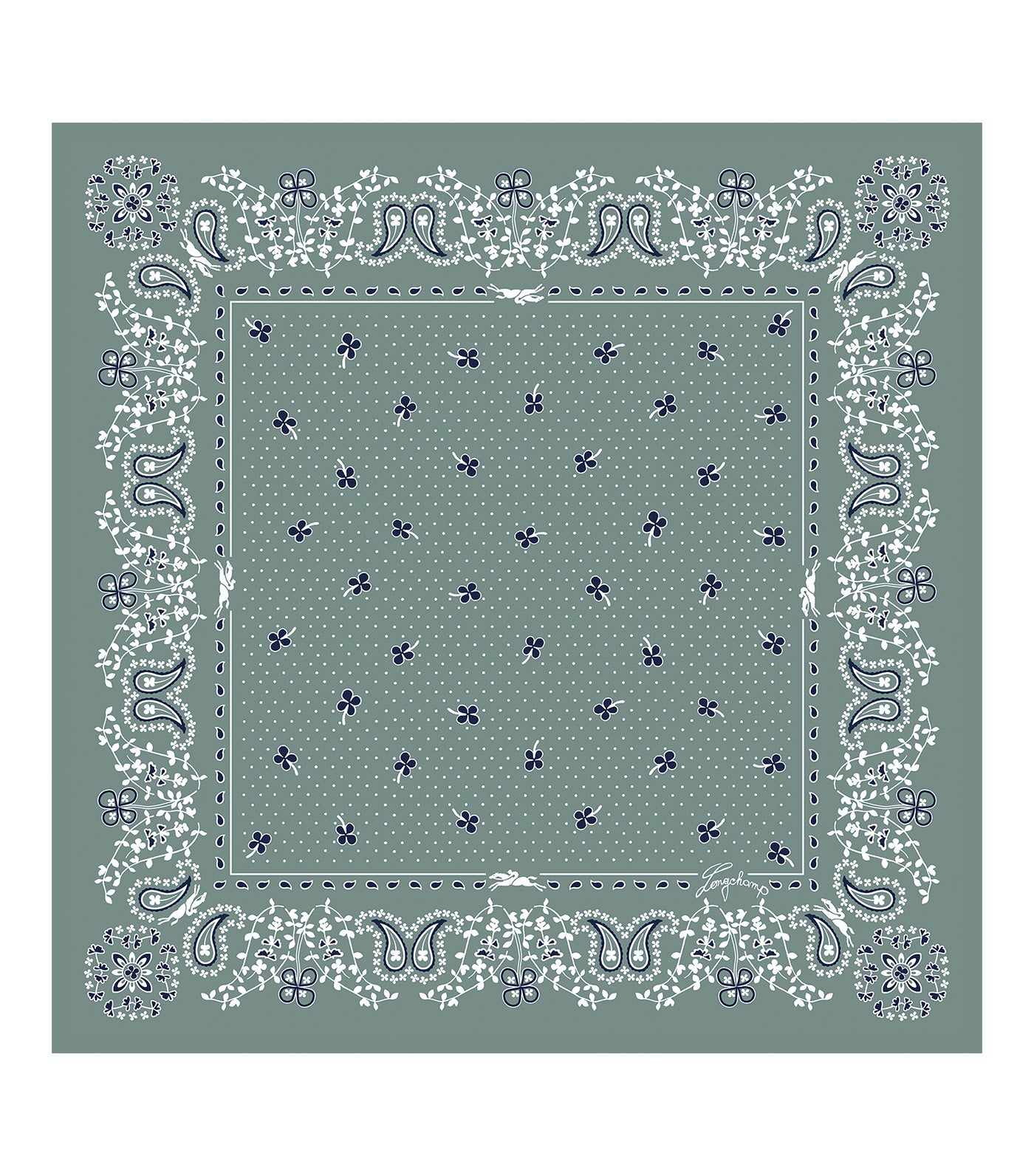 French Bandana Silk Scarf 50