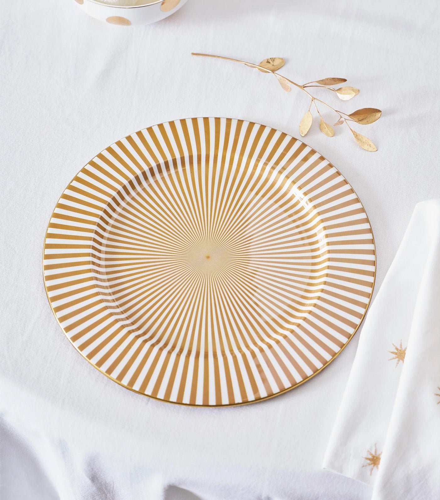 Plate Metal Stripes White-Gold