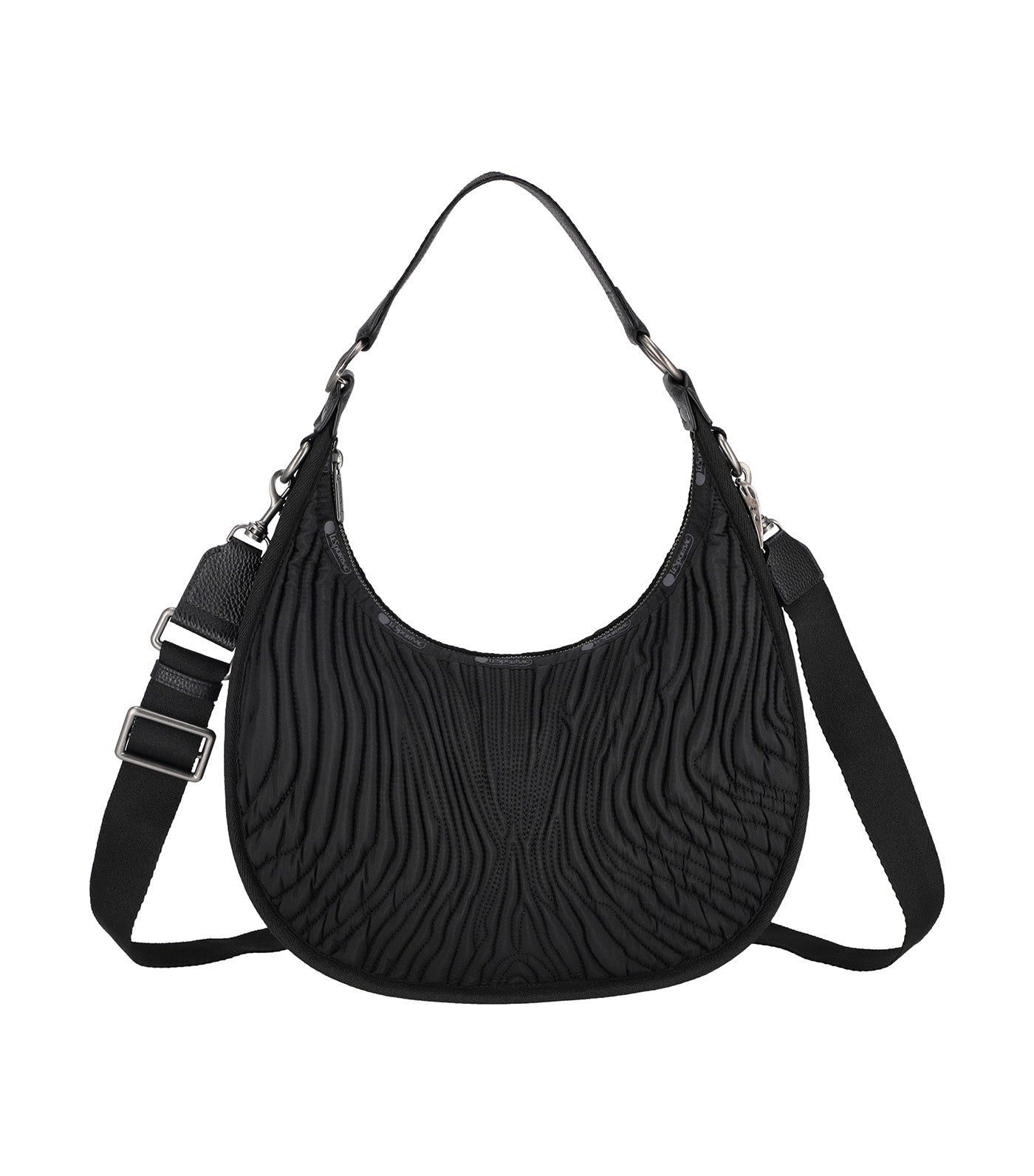 LeSportsac x Roberto Cavalli Matelassé Bologna Medium Hobo Bag Black