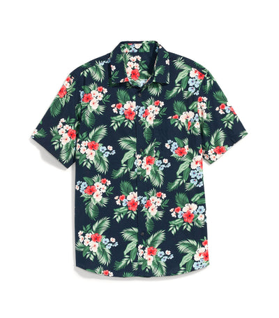 Everyday Short-Sleeve Shirt for Men Navy Floral Top