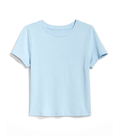 Cropped Slim-fit T-shirt For Women Blue Tranquility