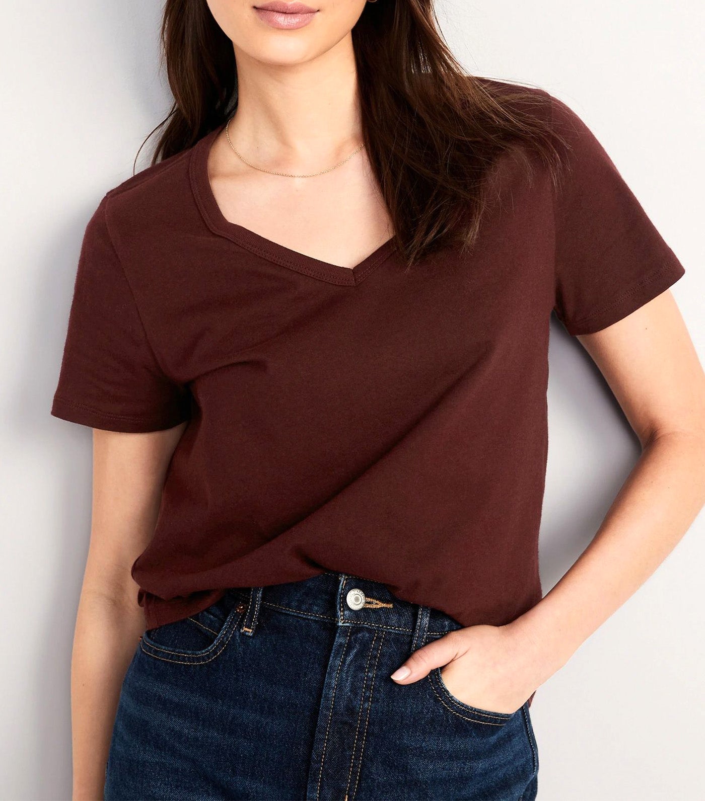 EveryWear V-Neck T-Shirt for Women Raisin Arizona