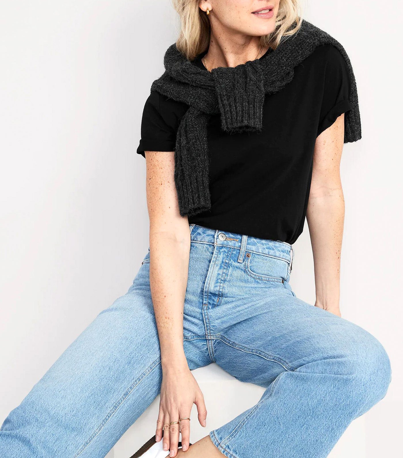 EveryWear T-Shirt for Women Black Jack