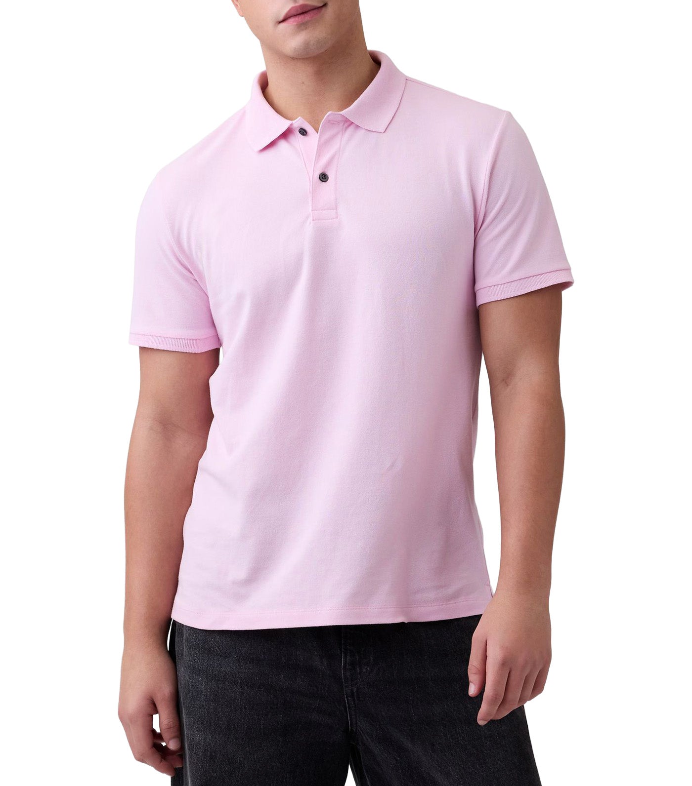 GAP Stretch Pique Polo Shirt Primrose Pink