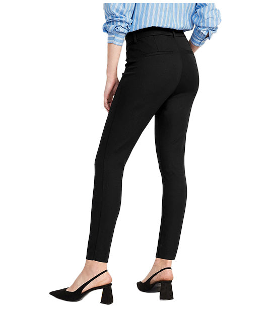 High-Waisted Pixie Skinny Ankle Pants for Women Black Jack