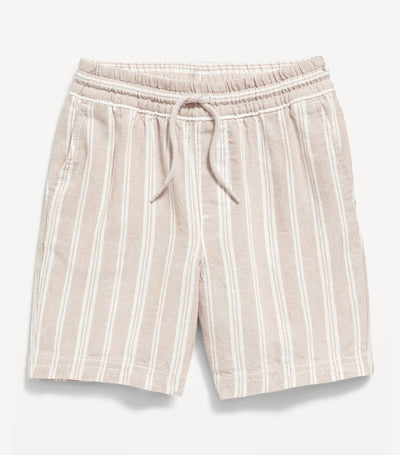 Striped Linen-Blend Drawstring Pull-On Shorts for Toddler Boys - A Stones Throw