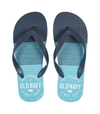 Plant-Based Printed Flip-Flop Sandals for Men Mini Blue Stripe