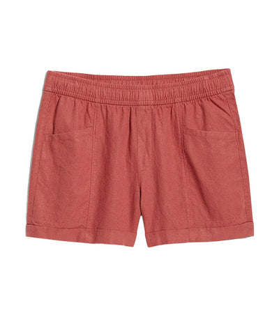 High-Waisted Linen-Blend Utility Shorts for Women 3.5-Inch Inseam Mineral Rouge