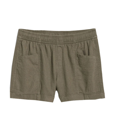 High-Waisted Linen-Blend Utility Shorts for Women 3.5-Inch Inseam Olive