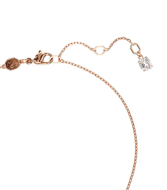 Hyperbola Pendant Heart, White, Rose Gold-Tone Plated