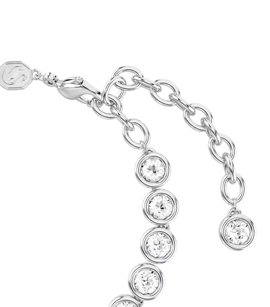 Imber Tennis Bracelet Round Cut, White, Rhodium Plated