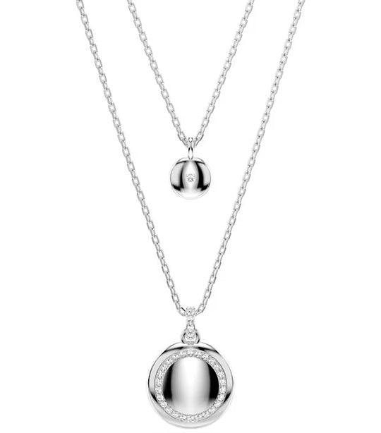 Meteora Layered Pendant White Rhodium Plated