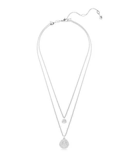 Meteora Layered Pendant White Rhodium Plated