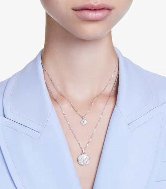 Meteora Layered Pendant White Rhodium Plated