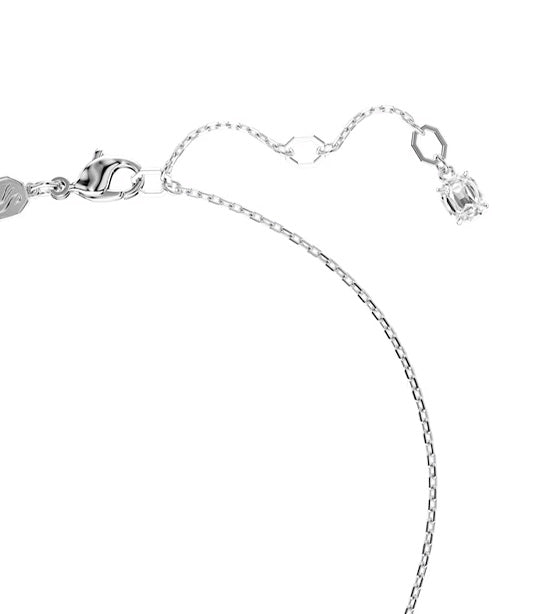 Hyperbola Pendant Heart, White, Rhodium Plated