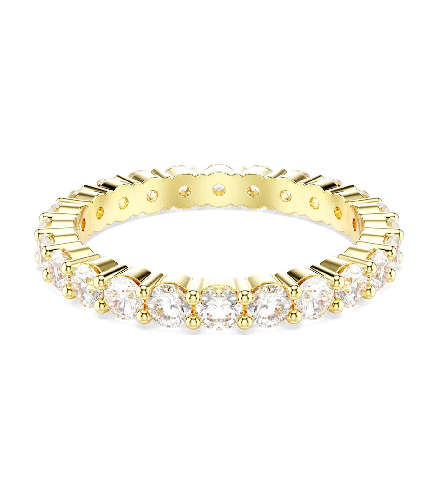 Stilla Ring Round Cut, White, Gold-Tone Plated