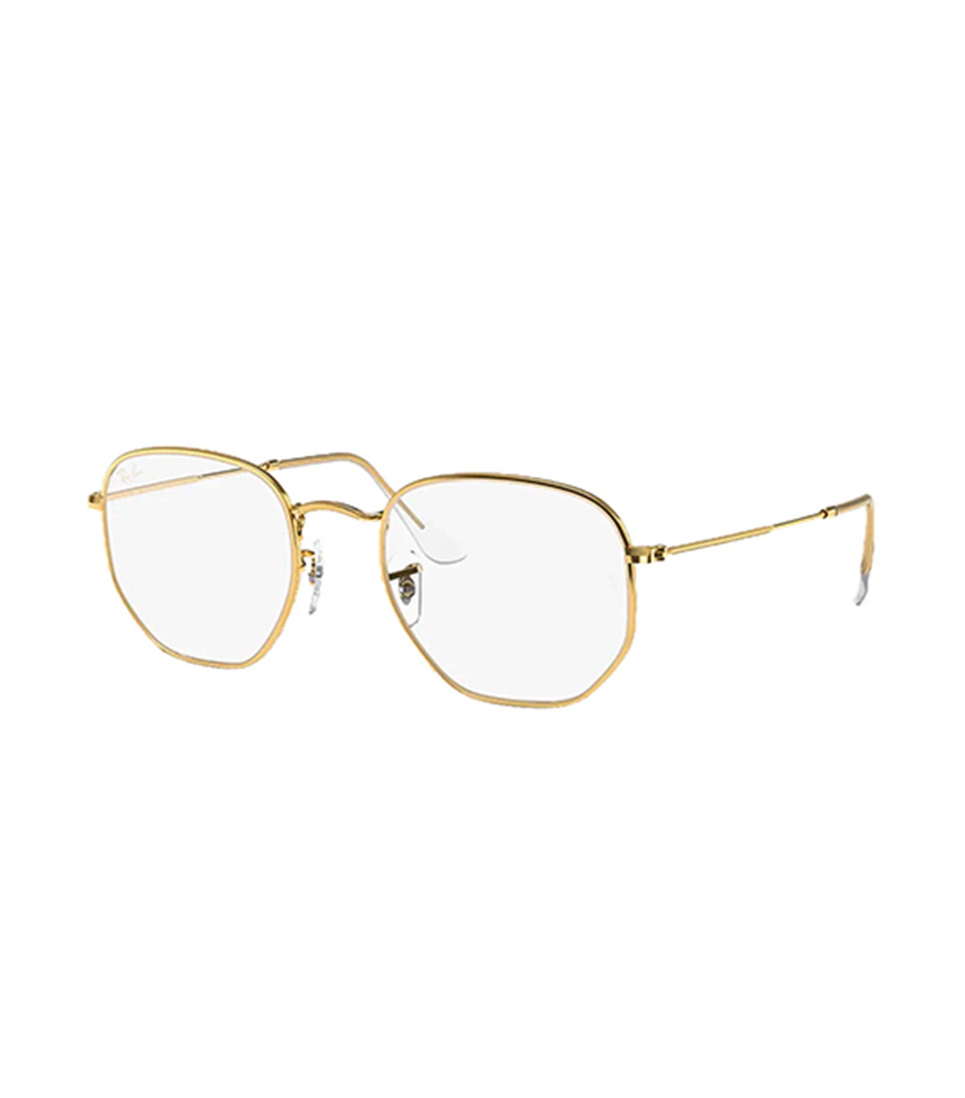 RB3548 Hexagonal Blue-Light Clear Sunglasses Gold