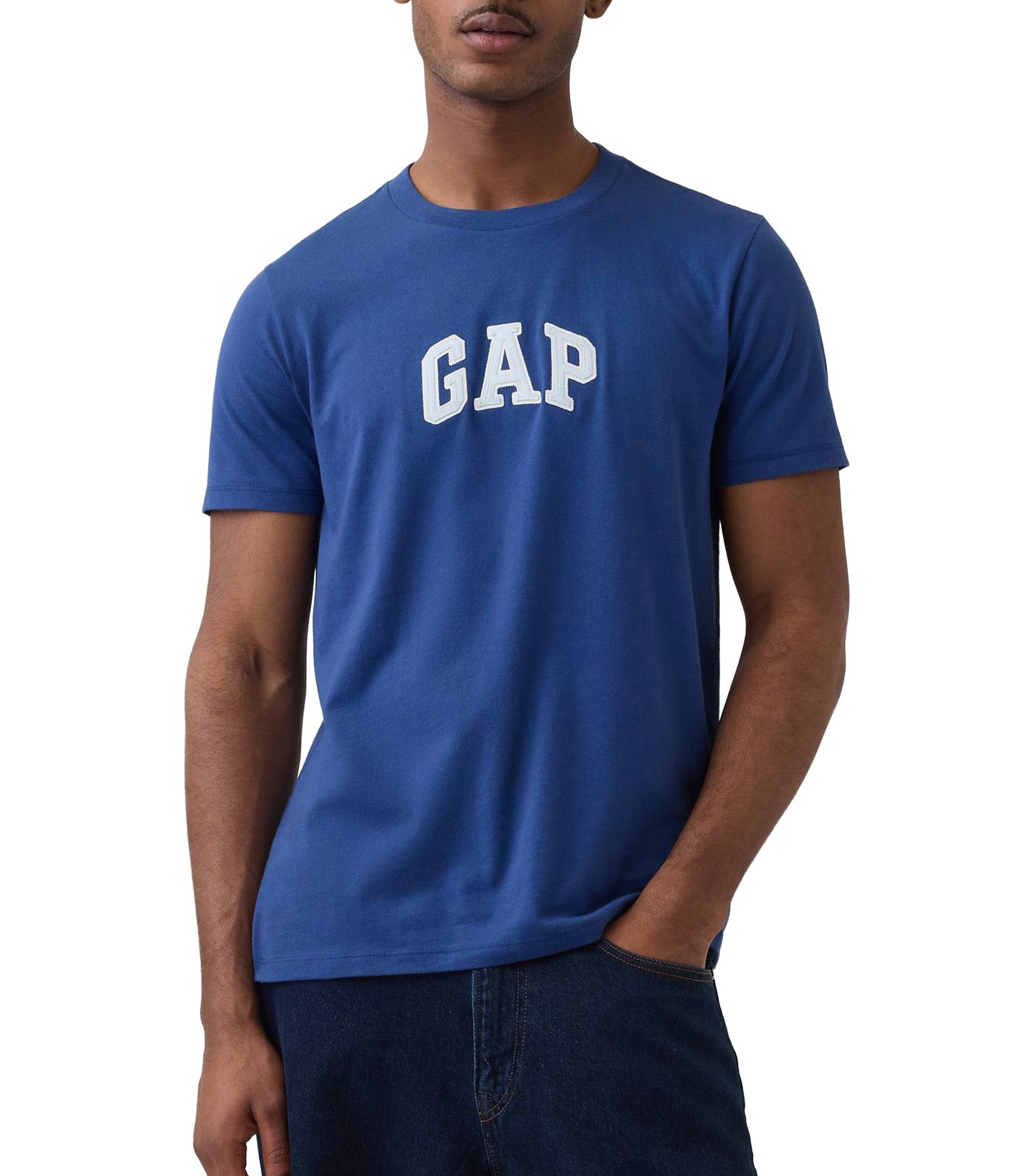 GAP Logo T-Shirt Gray Heather Blue Track