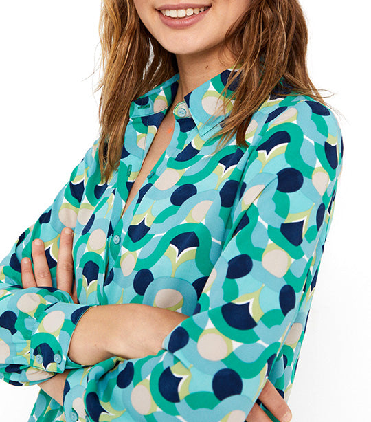 Sustainable Printed Shirt Top Green