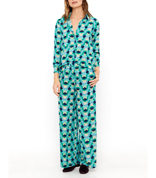 Sustainable Printed Shirt Top Green